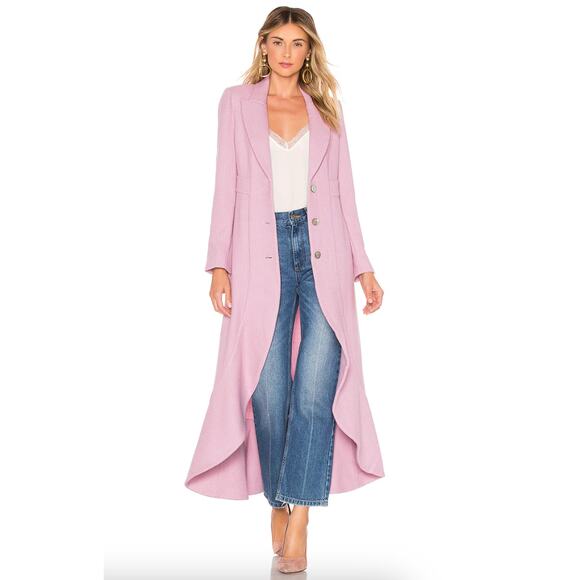 ALEXIS Devereaux Ruffle Coat In Purple Pink Small - Picture 1 of 12